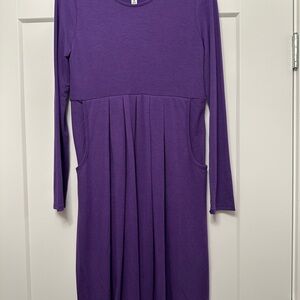 Purple Long Sleeve Dress